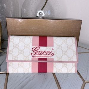 Gucci Pink Web Stripe Monogram